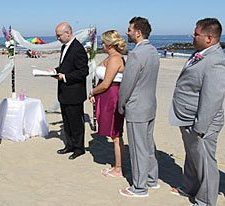 Beach wedding ceremony at the Watermark Asbury Park NJ